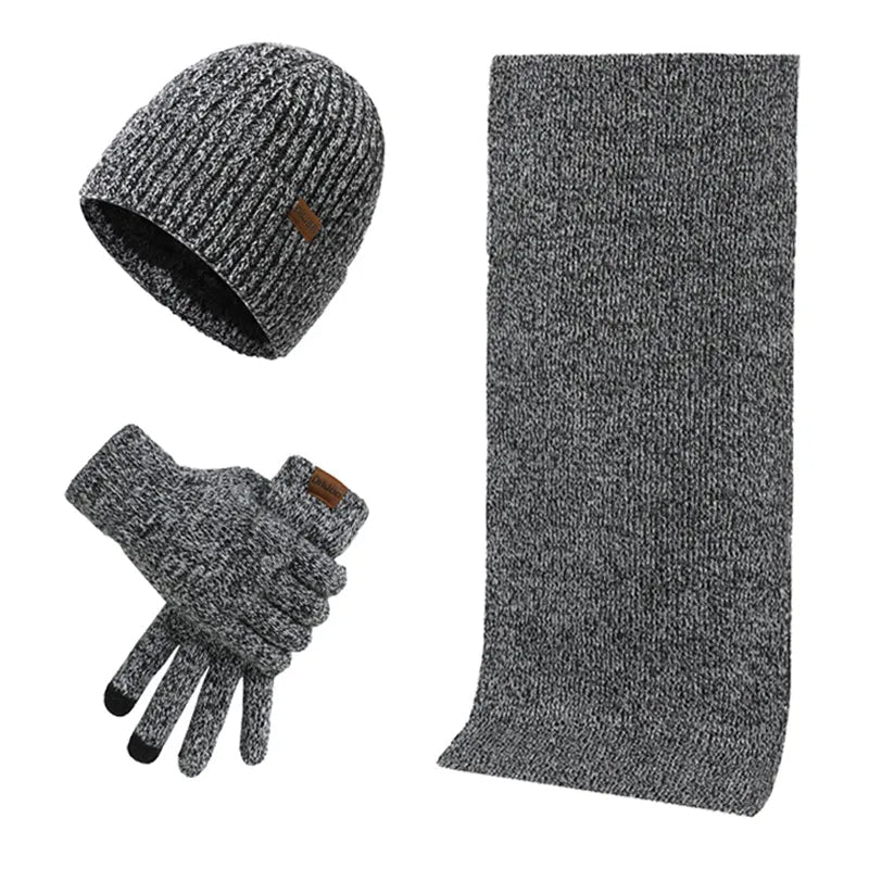 Mannen Casual Winterset Met Muts Sjaal En Handschoenen
