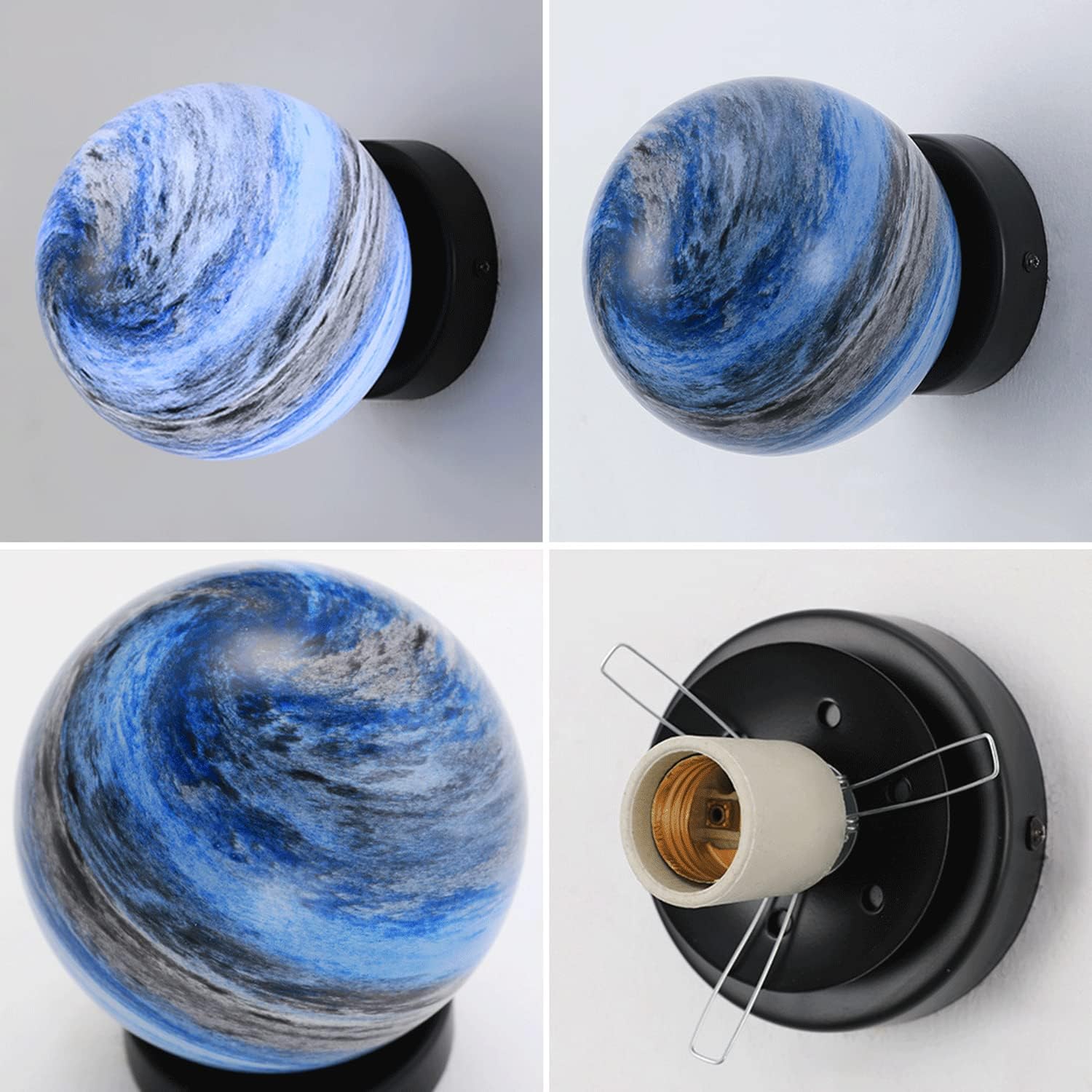 Planet Glass Moderne Plafondlamp Voor Slaapkamer Met Glazen Bol Elegante Design