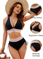 Leah Buikvrij Bikini Set Met Push-Up Cups En Hooggetailleerde Tailleband Voor Maximale Ondersteuning En Zelfvertrouwen