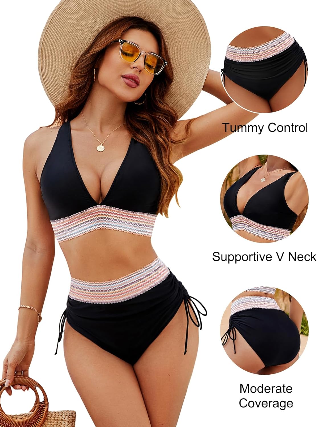 Leah Buikvrij Bikini Set Met Push-Up Cups En Hooggetailleerde Tailleband Voor Maximale Ondersteuning En Zelfvertrouwen