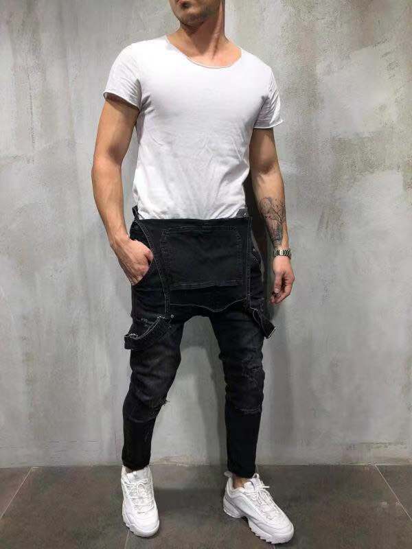Heren Skinny Fit Stretch Denim Overalls