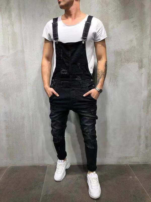 Heren Skinny Fit Stretch Denim Overalls