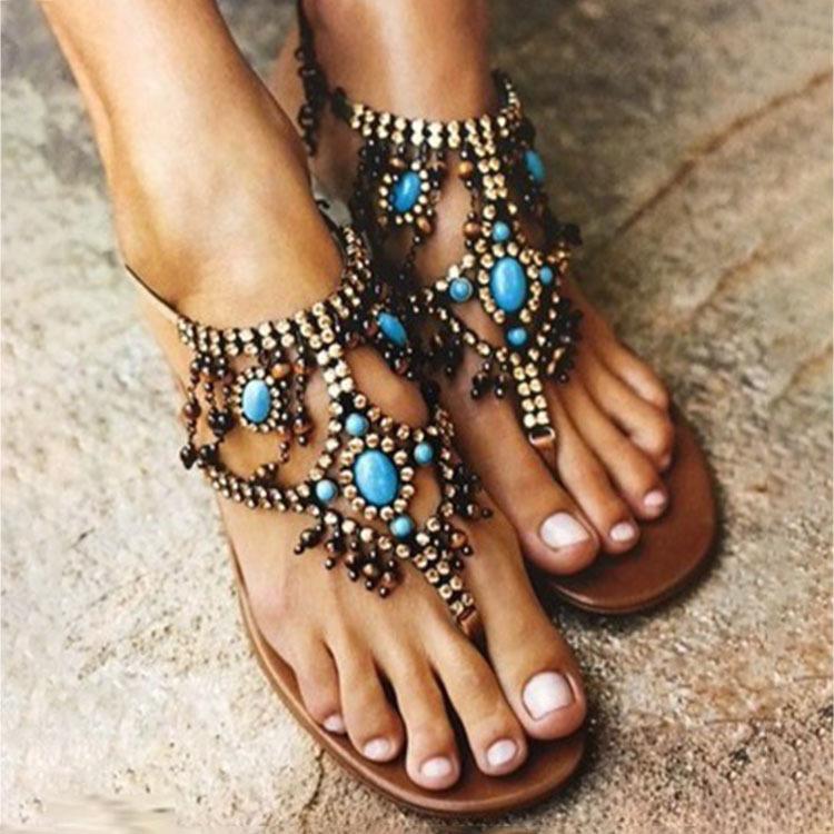 Boho Casual Slipper Sandalen met Beading Flip Flops
