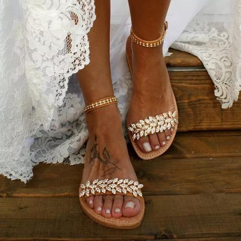 Buckle Flats Lage Hakken Sandalen