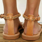 Buckle Flats Lage Hakken Sandalen