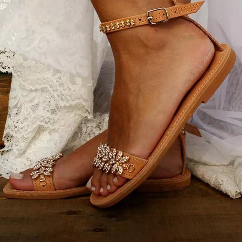 Buckle Flats Lage Hakken Sandalen