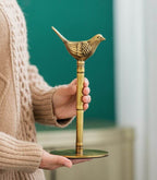 Elegante papieren handdoekhouder van massief messing – charmant vogelontwerp