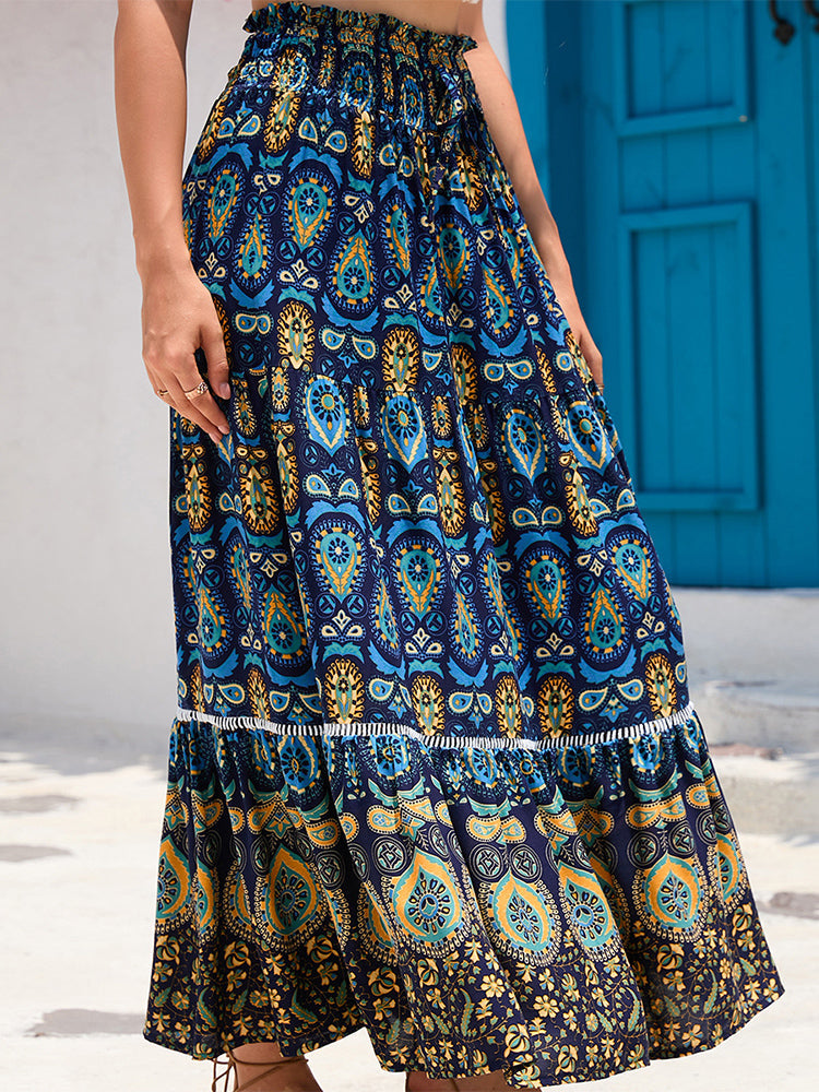 Boheemse Geprinte Patroon Patchwork Rok