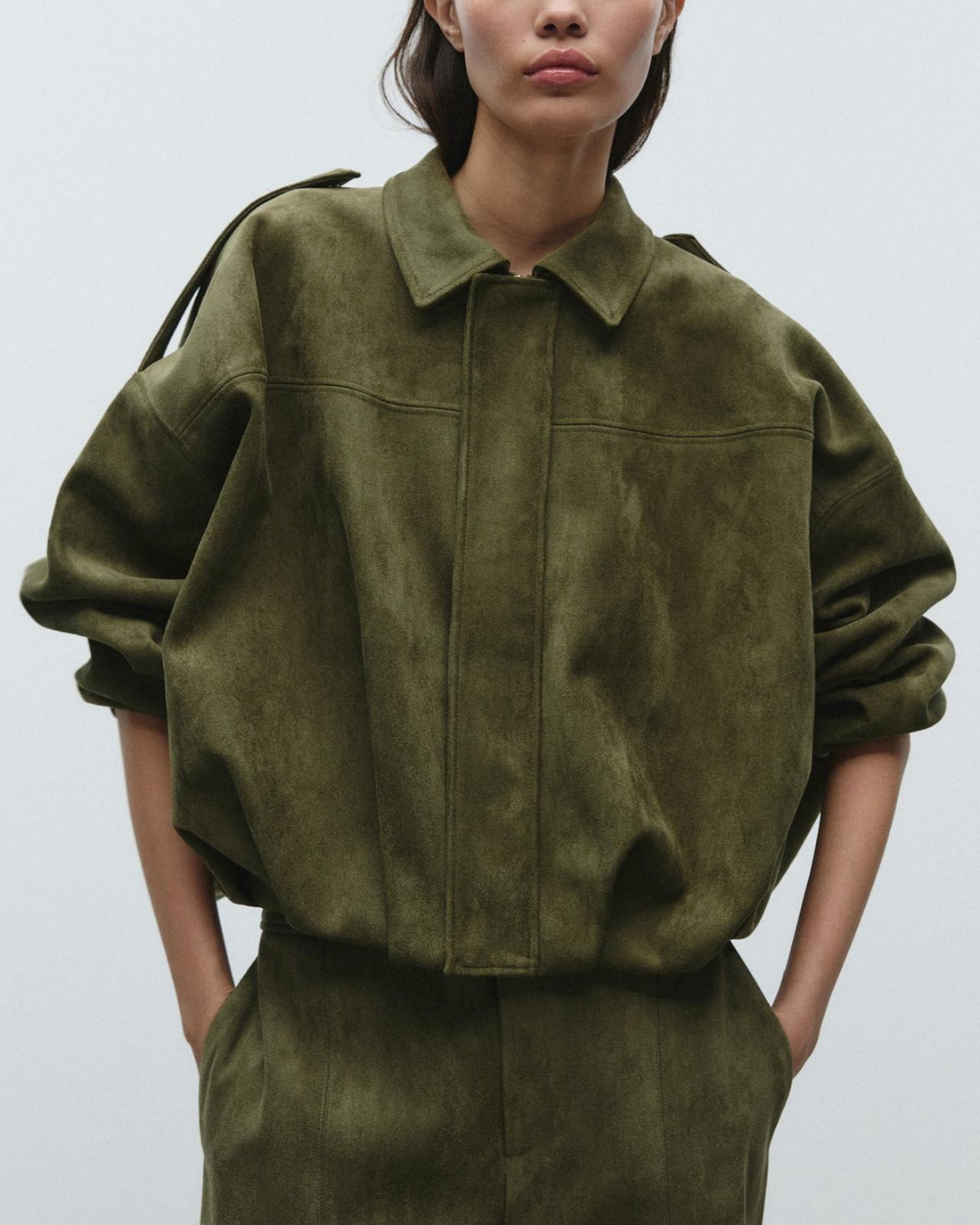Estelle - Oversized Suède Leren Jas voor Dames – Warm & Stijlvol