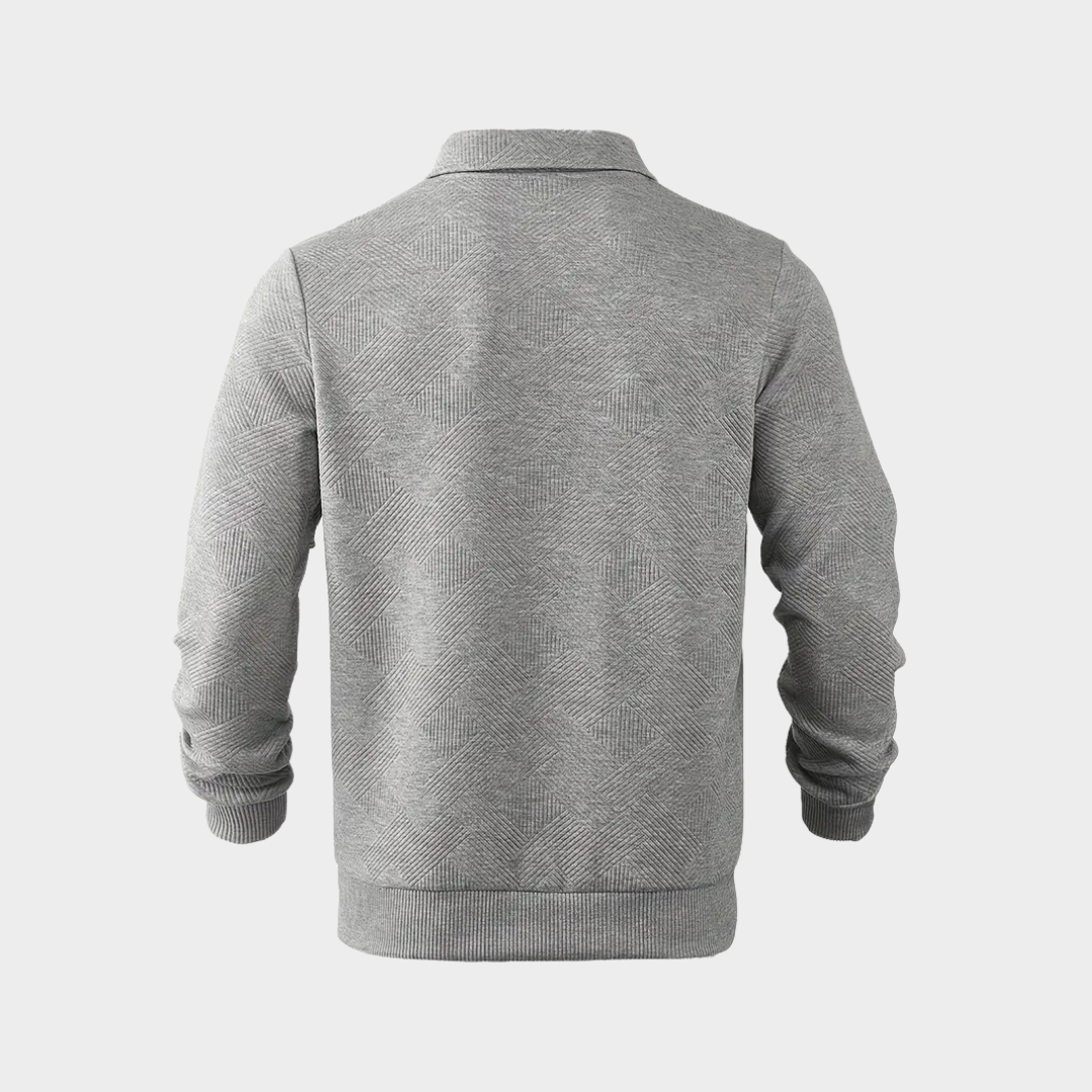 Kwart Rits Trui Met Geometrische Print Voor Vrouw en Man