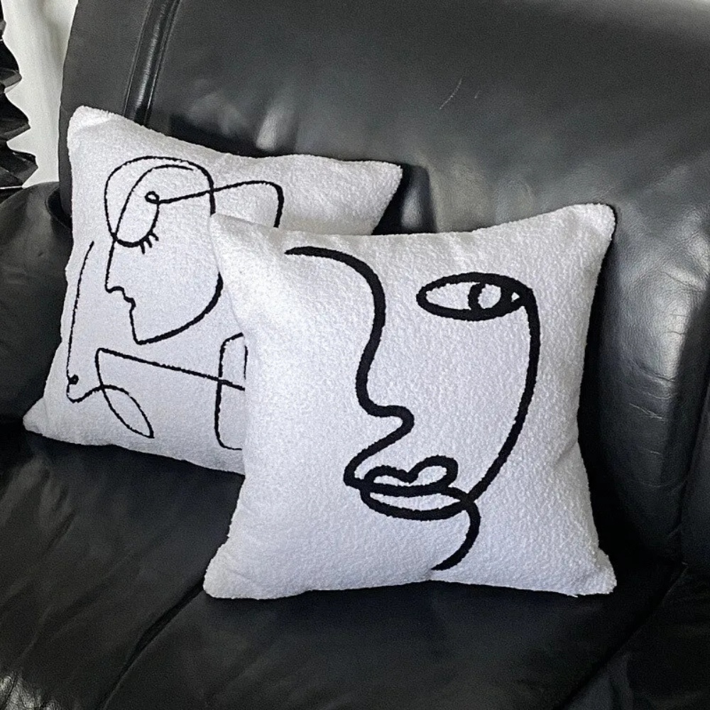 Abstracte Gezicht Artistieke Kussenhoes
