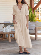 Bohemian Maxi Jurken met Touwtjes in de Taille