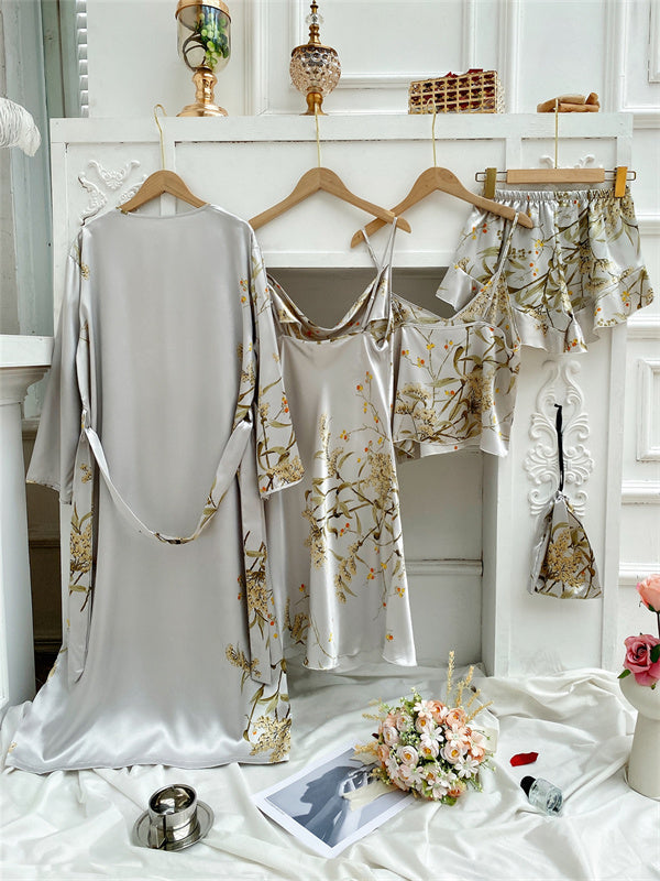 Amélie Luxe Satijnen Pyjama Set (4-delig) voor Dames