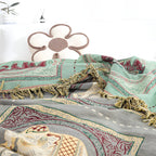 Bohemian Olifant Print Tassel Deken