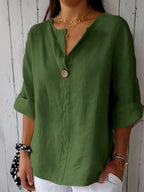 Casual V-Hals Blouse Voor Dames Met Comfortabele Pasvorm En Stijlvolle Look