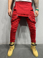 Heren Skinny Fit Flap Pocket Denim Overalls