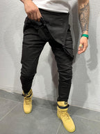 Heren Skinny Fit Flap Pocket Denim Overalls