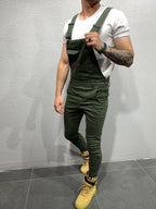 Heren Skinny Fit Flap Pocket Denim Overalls