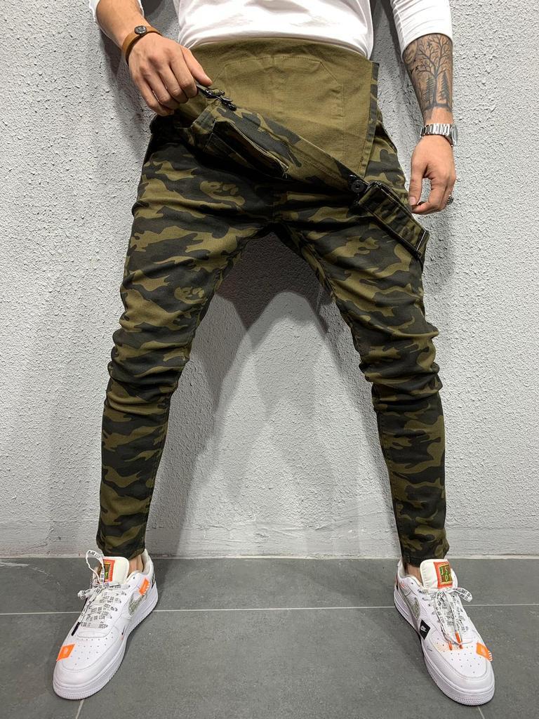 Heren Skinny Fit Flap Pocket Denim Overalls