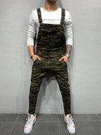 Heren Skinny Fit Flap Pocket Denim Overalls