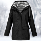 Dames Hoodie – Waterdichte Winter Regenjas met Capuchon en Warmte