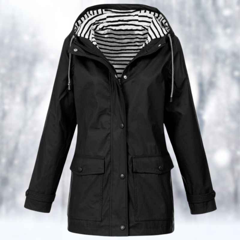 Dames Hoodie – Waterdichte Winter Regenjas met Capuchon en Warmte
