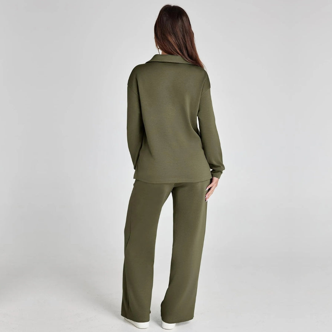 Eulària - Luxe Loungewear Set met Comfy Broek en V-hals