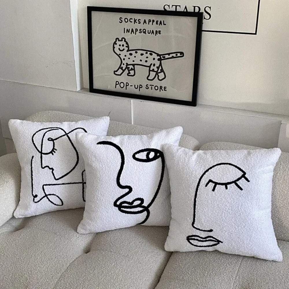 Abstracte Gezicht Artistieke Kussenhoes