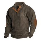 Heren Sweater Zachte Elleboog Patches Met Knoopsluiting