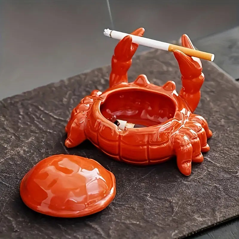 Asbak Krab Vorm Van Keramiek Met Speelse Decoratie
