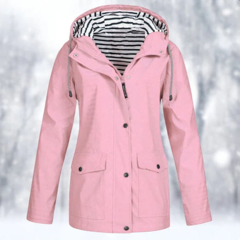 Dames Hoodie – Waterdichte Winter Regenjas met Capuchon en Warmte
