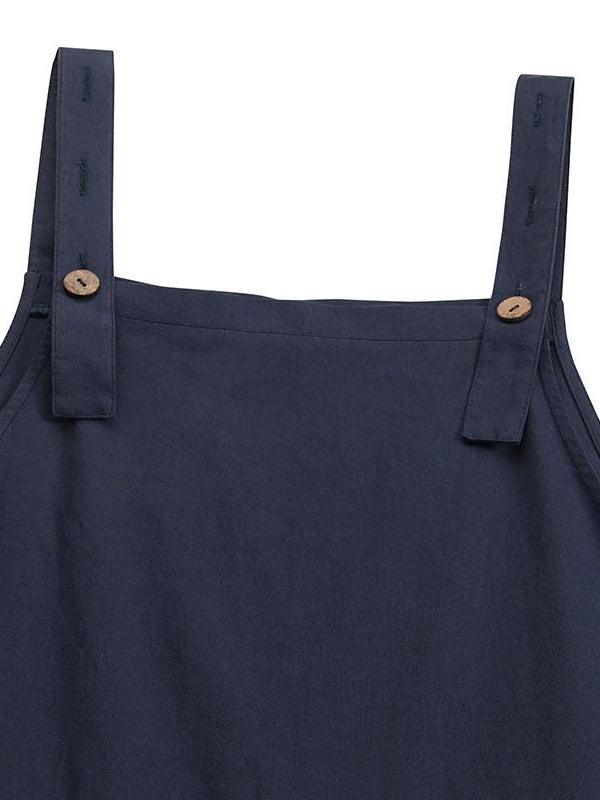 Dames Knop Overalls Casual Jumpsuit