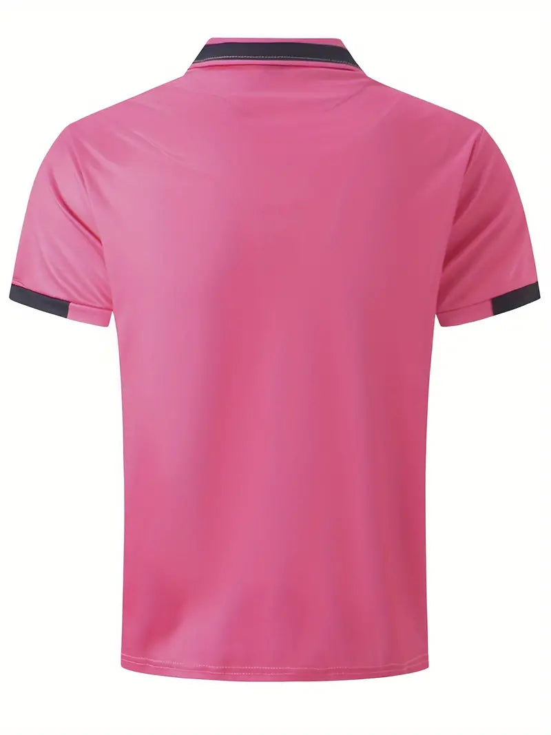 Heren T Shirt Blauw M Katoen Kleurblok Casual Sportstijl-4
