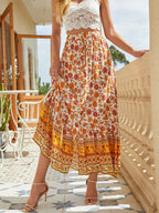 Bohemian Print Patroon Knoprok met Splits