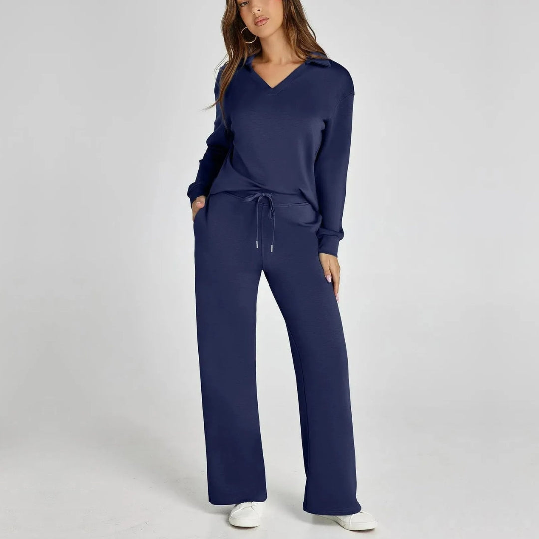Eulària - Luxe Loungewear Set met Comfy Broek en V-hals