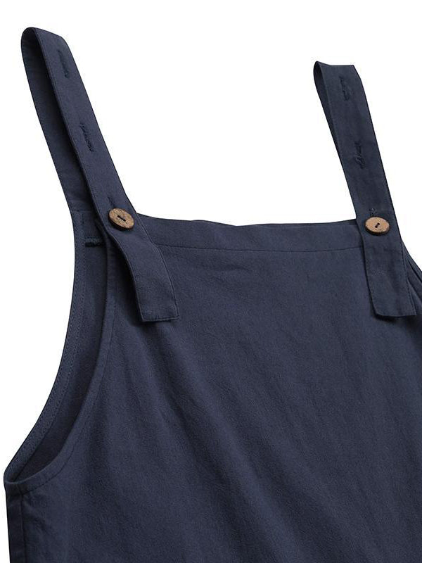 Dames Knop Overalls Casual Jumpsuit
