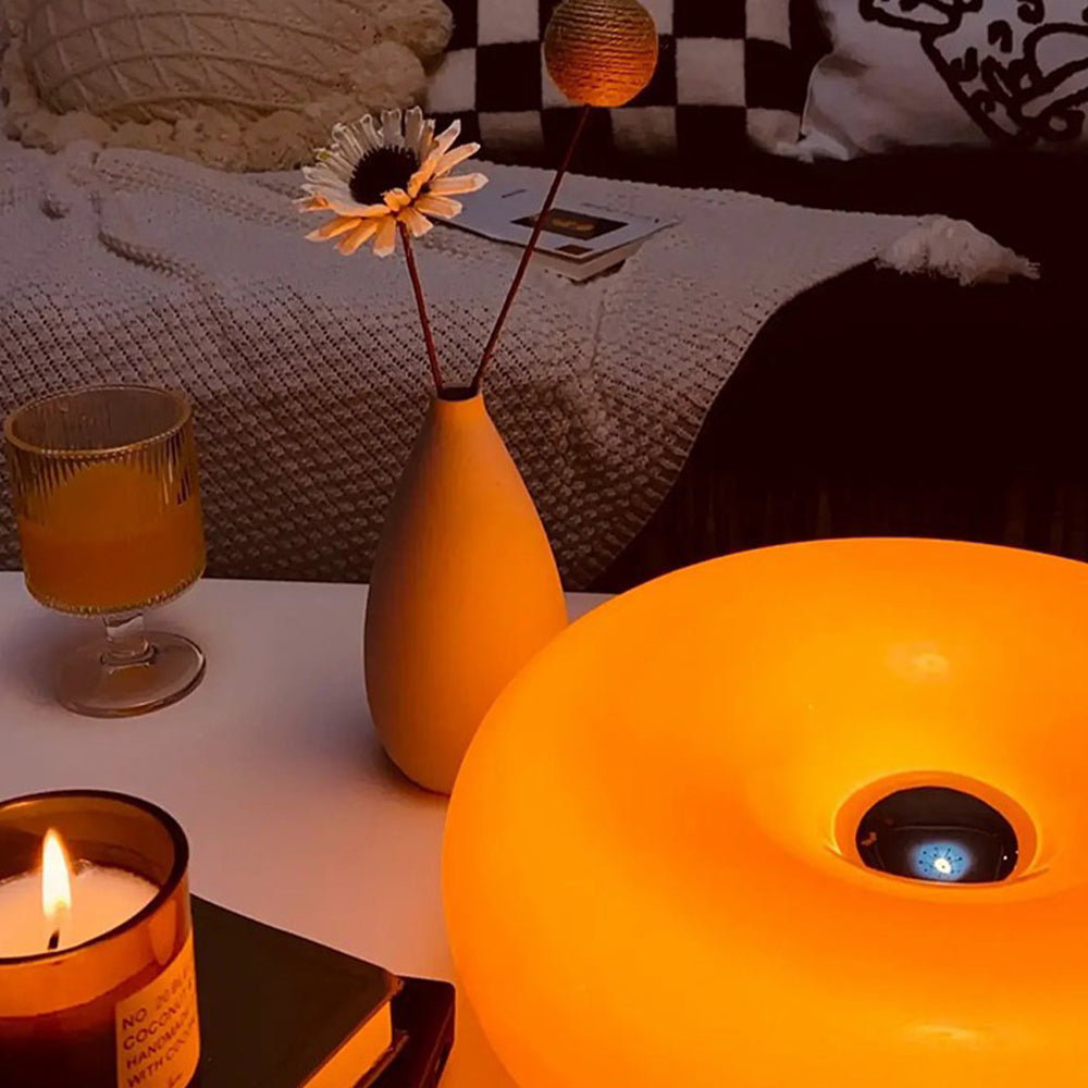 Donutlamp Met Dimbare Led Oranje Glas Voor Woonkamer