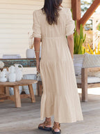 Bohemian Maxi Jurken met Touwtjes in de Taille
