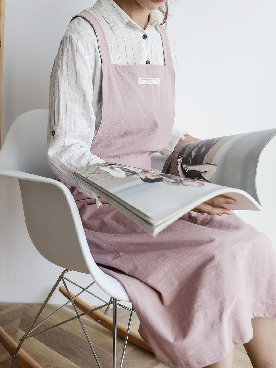 Vrouwen Geplooide Casual Katoenen Schort