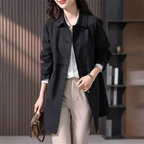 Trenchcoat Dames Getailleerde Pasvorm Middenlengte Knopen
