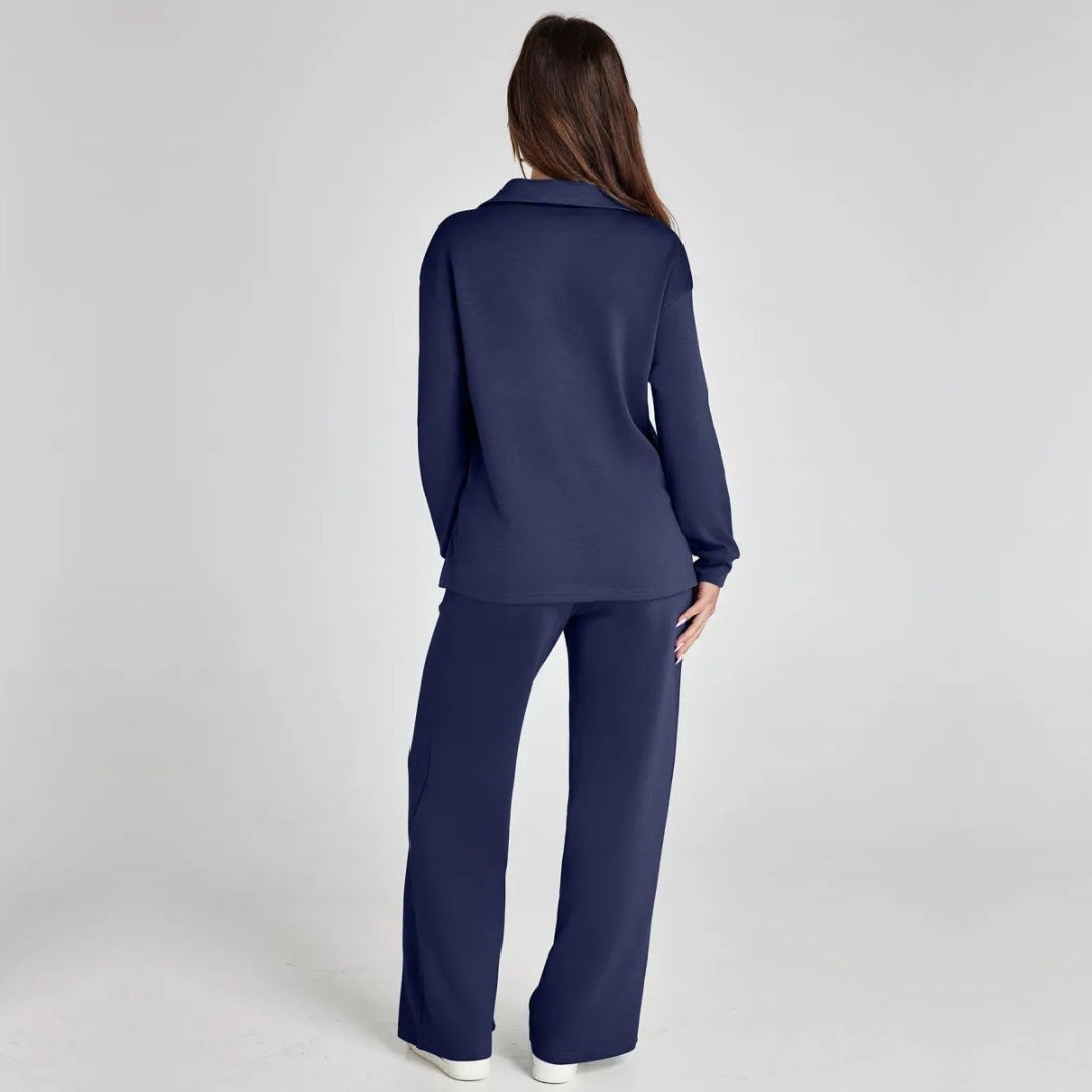 Eulària - Luxe Loungewear Set met Comfy Broek en V-hals