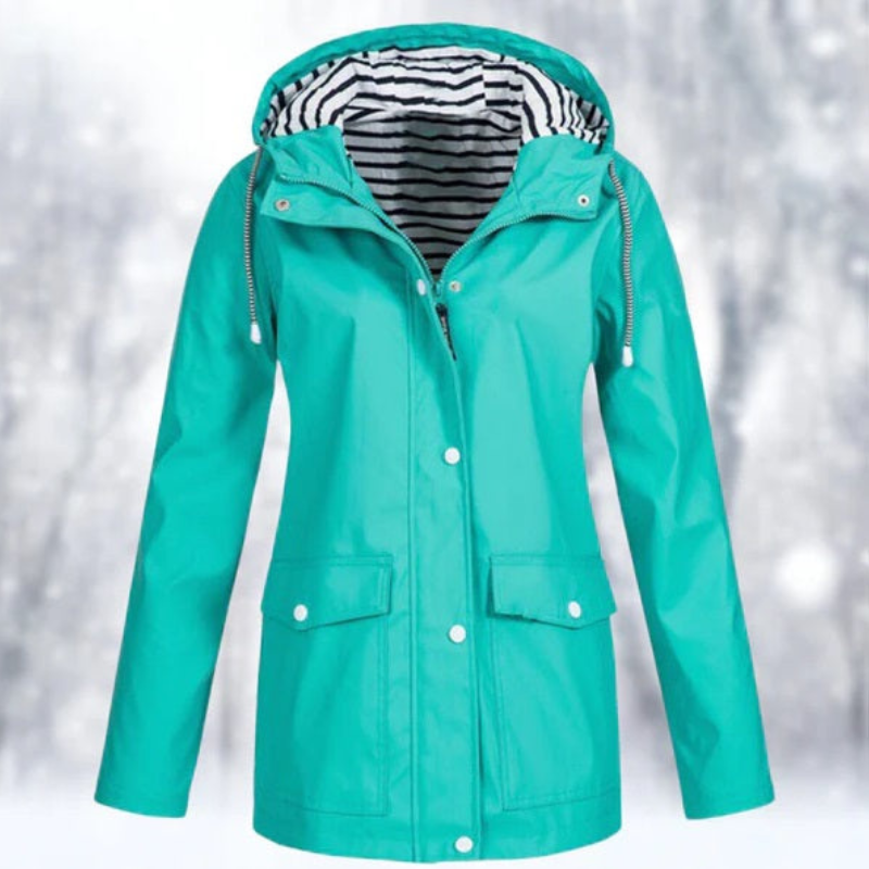 Dames Hoodie – Waterdichte Winter Regenjas met Capuchon en Warmte