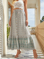 Bohemian Print Patroon Knoprok met Splits