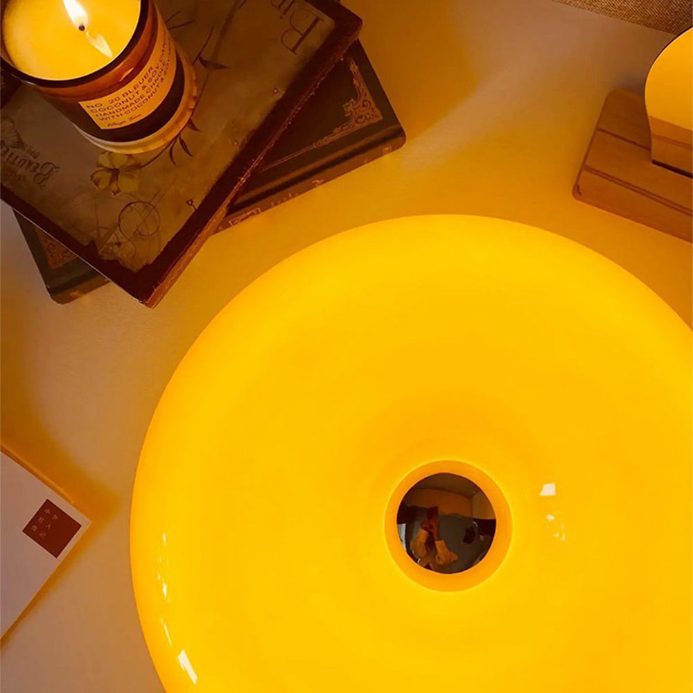 Donutlamp Met Dimbare Led Oranje Glas Voor Woonkamer