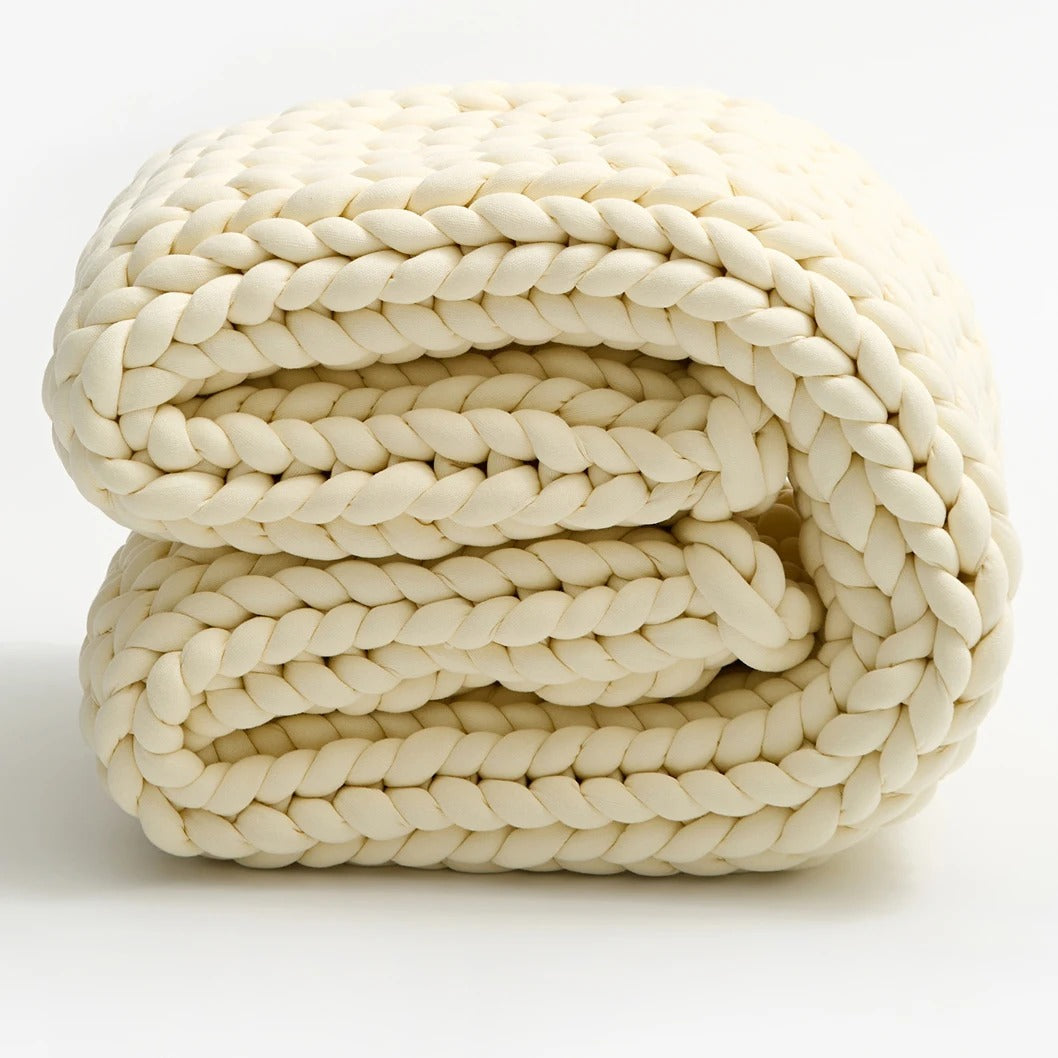 Chunky Knit Handmade Weighted Throw – Ultra-Cozy & Stylish Deken