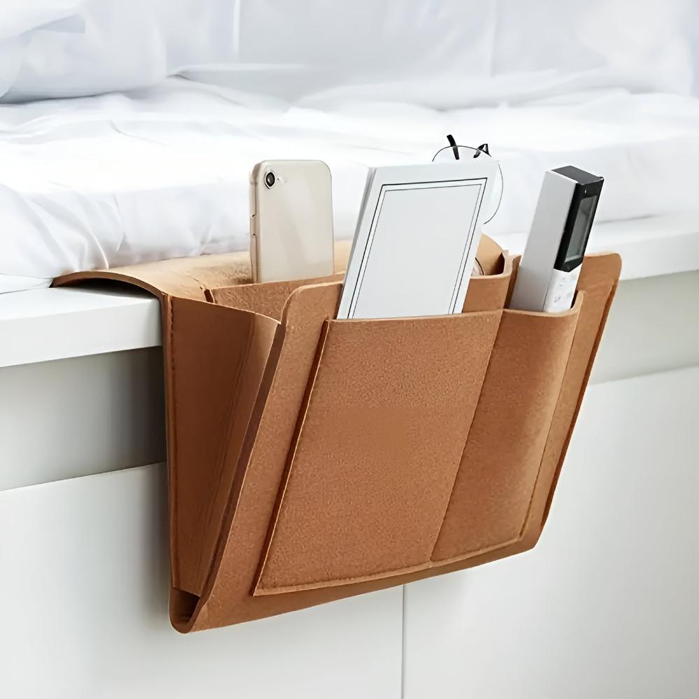 Multifunctionele Bedside Organiser van Vilt – Ruimtebesparende Opbergoplossing voor Slaapkamer en Kantoor