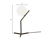 LumaSphere – Moderne LED Tafellamp met Sferische Witglazen Kap