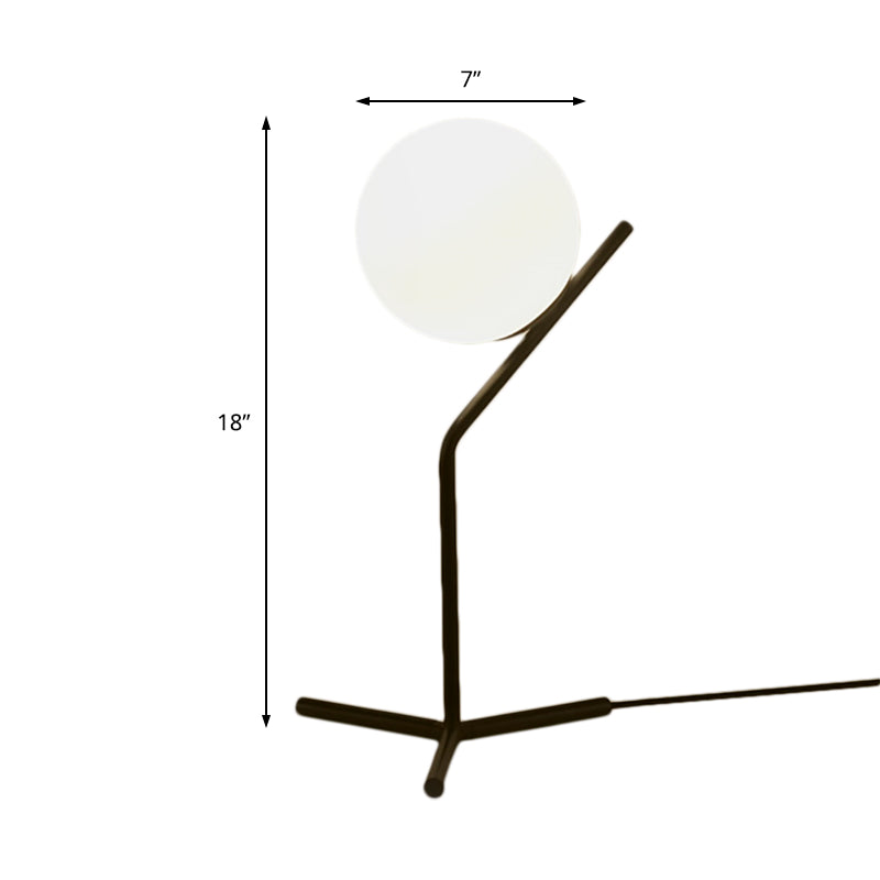 LumaSphere – Moderne LED Tafellamp met Sferische Witglazen Kap