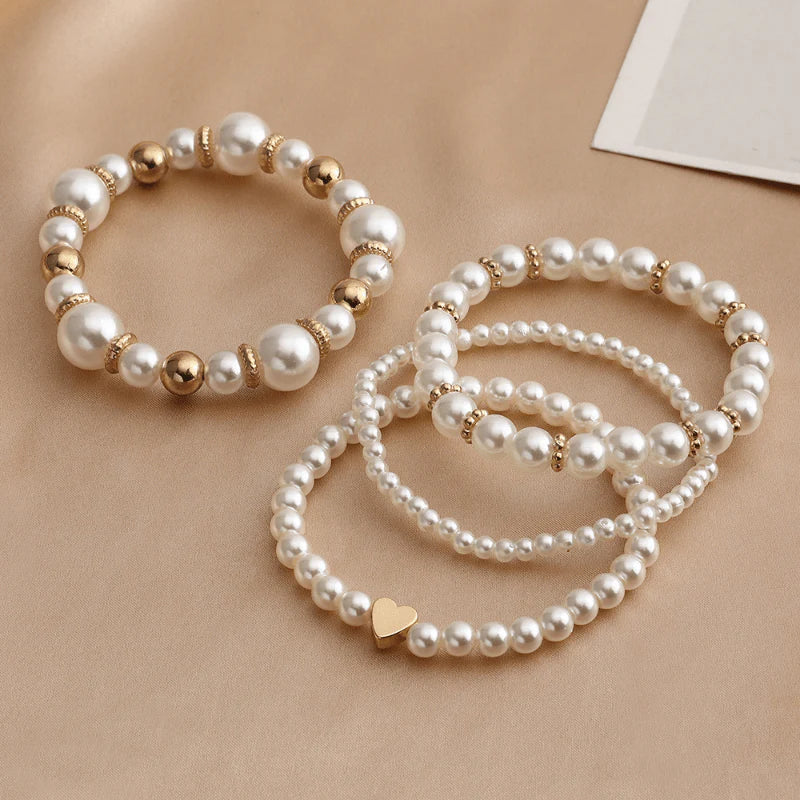 Set van 4 Flari Pearl-linten - past op alle polsen