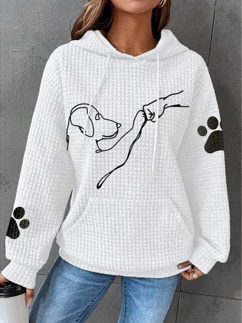 Hoodie Dames Warm Comfortabel Met Logo Hond Liefde